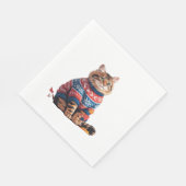 猫の葉の秋の挨拶 面白い猫子好き スタンダードランチョンナプキン (角)