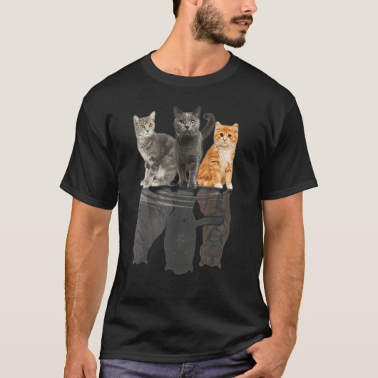 猫の虎友達のかわいい反射 レディース 1 Tシャツ (正面)