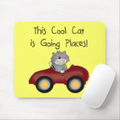 猫の行く場所赤い車のTシャツおよびギフト マウスパッド (マウス)