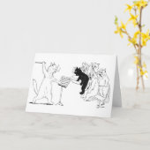 猫の行なうコーラスのヴィンテージルイWain カード (黄色い花)