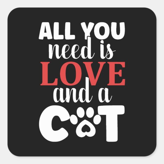 猫の行動の問題 スクエアシール (正面)