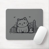 猫の街並み毛皮かわいいベクターグラフィック マウスパッド (マウス)
