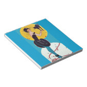 猫の衣装を着た少女と彼女の黒猫 ノートパッド (アングル)