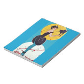 猫の衣装を着た少女と彼女の黒猫 ノートパッド (回転)