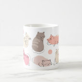 猫の表情をプリントしたマグカップ コーヒーマグカップ (中央)