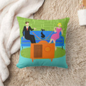 猫の装飾用クッションが付いているレトロのカップル クッション (ブランケット)