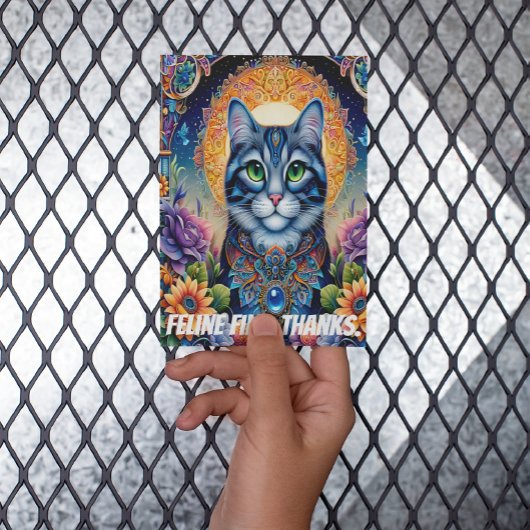 猫の視線 – エメラルドの瞳の猫 ポストカード