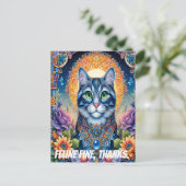 猫の視線 – エメラルドの瞳の猫 ポストカード (スタンド正面)