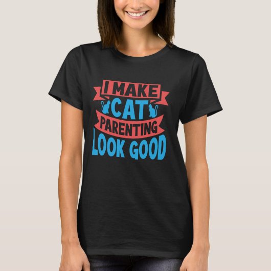 猫の親バリキャットお父さん Tシャツ (正面)
