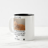 猫の親愛パパパーソナライズされた、猫の写真、名前 ツートーンマグカップ (正面左)