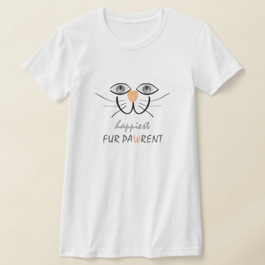 猫の親，猫の母，猫のパパ – ハッピーキャットスマイル Tシャツ (レイダウン)