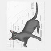 猫の解剖図 フリースブランケット (正面)