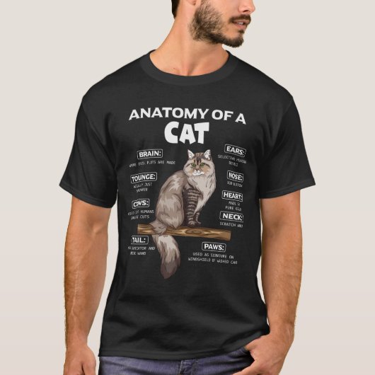 猫の解剖学かわいい猫たち子猫愛ニャーニャン Tシャツ (正面)
