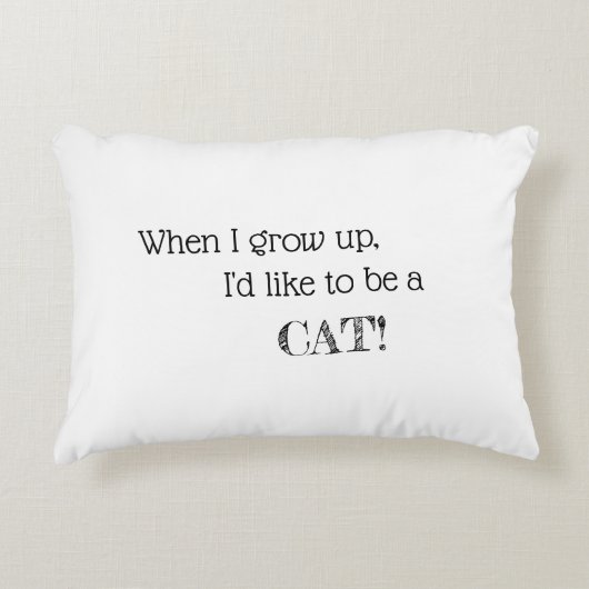 猫の言葉を使った枕 アクセントクッション (正面)
