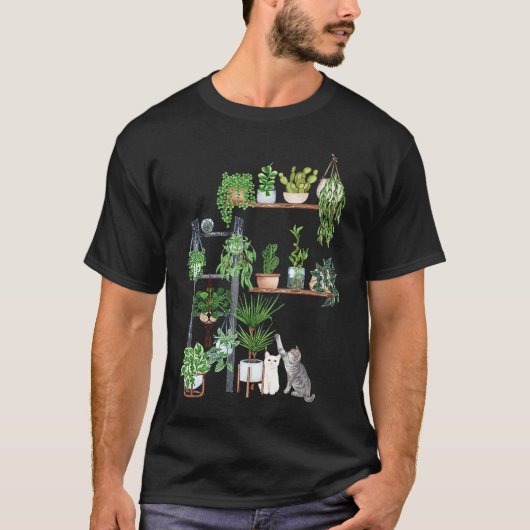 猫の計画 猫 植物 お母さん Tシャツ (正面)