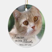 猫の記念写真が永遠にハートクリスマス セラミックオーナメント (左)