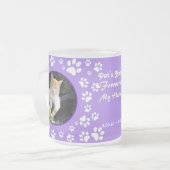猫の記念写真ポープリント紫 フロストグラスマグカップ (正面左)