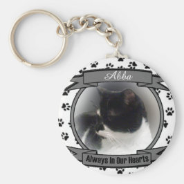 猫の記念碑は常に私たちのハート キーホルダー