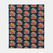 猫の許可されたブックパターン フリースブランケット (正面)