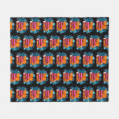 猫の許可されたブックパターン フリースブランケット (正面(横))