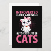 猫の話し合いを積極的に行う猫好き 招待状 (正面/裏面)