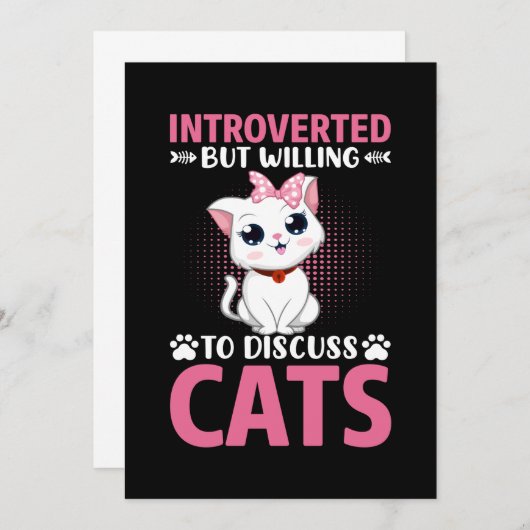 猫の話し合いを積極的に行う猫好き 招待状 (正面/裏面)