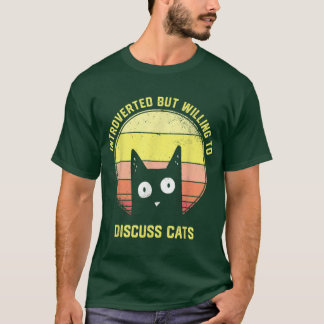 猫の話ならできる内向的な人へのギフト ヴィンテージ Tシャツ