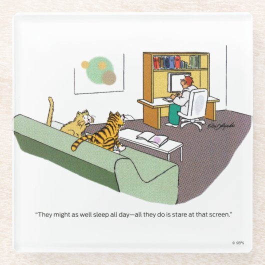 猫の話 ガラスコースター (正面)