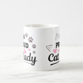 猫の誇りを持ったレディーペットオーナー コーヒーマグカップ (中央)