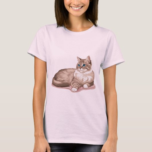 猫の誇りを持った飼い主 – 猫好き Tシャツ (正面)