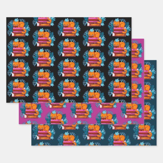 猫の認定図書 ラッピングペーパーシート (セット)