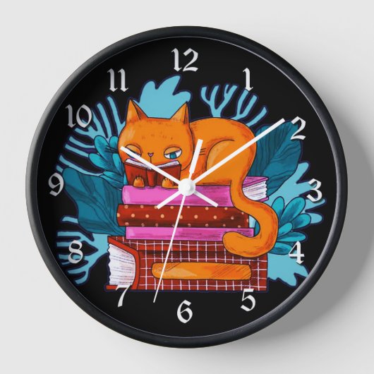 猫の認定図書 壁時計 (正面)