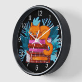 猫の認定図書 壁時計 (傾斜)