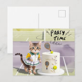 猫の誕生会 インビテーションポストカード (正面/裏面)