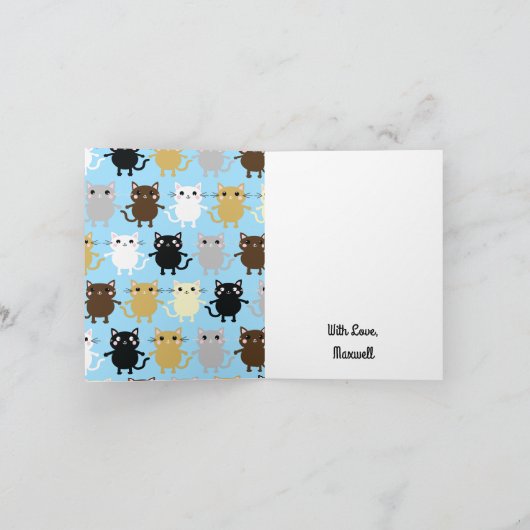 猫の誕生会 カード (内部)