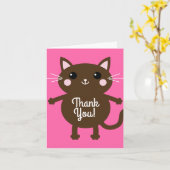 猫の誕生会 カード (黄色い花)