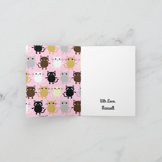 猫の誕生会 カード (内部)