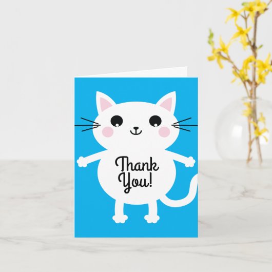 猫の誕生会 カード (黄色い花)