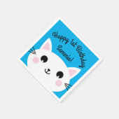 猫の誕生会 スタンダードカクテルナプキン (角)