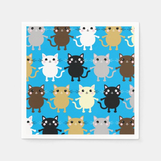 猫の誕生会 スタンダードカクテルナプキン (正面)