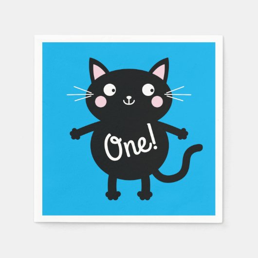 猫の誕生会 スタンダードカクテルナプキン (正面)