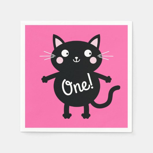 猫の誕生会 スタンダードカクテルナプキン (正面)