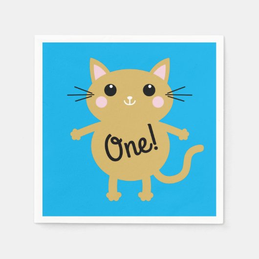 猫の誕生会 スタンダードカクテルナプキン (正面)