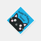 猫の誕生会 スタンダードカクテルナプキン (角)