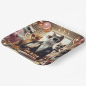 猫の誕生会 ペーパープレート (傾斜あり)