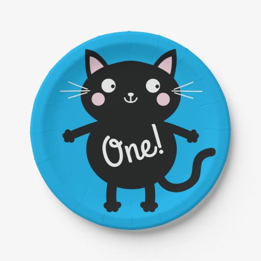 猫の誕生会 ペーパープレート (正面)