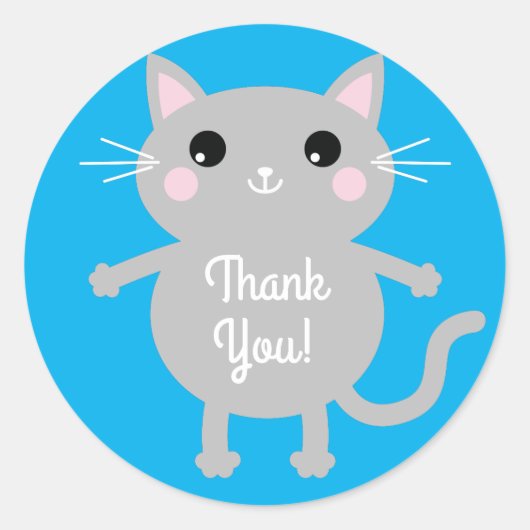 猫の誕生会 ラウンドシール (正面)