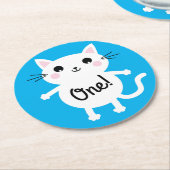 猫の誕生会 ラウンドペーパーコースター (アングル)