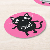 猫の誕生会 ラウンドペーパーコースター (アングル)