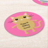 猫の誕生会 ラウンドペーパーコースター (アングル)